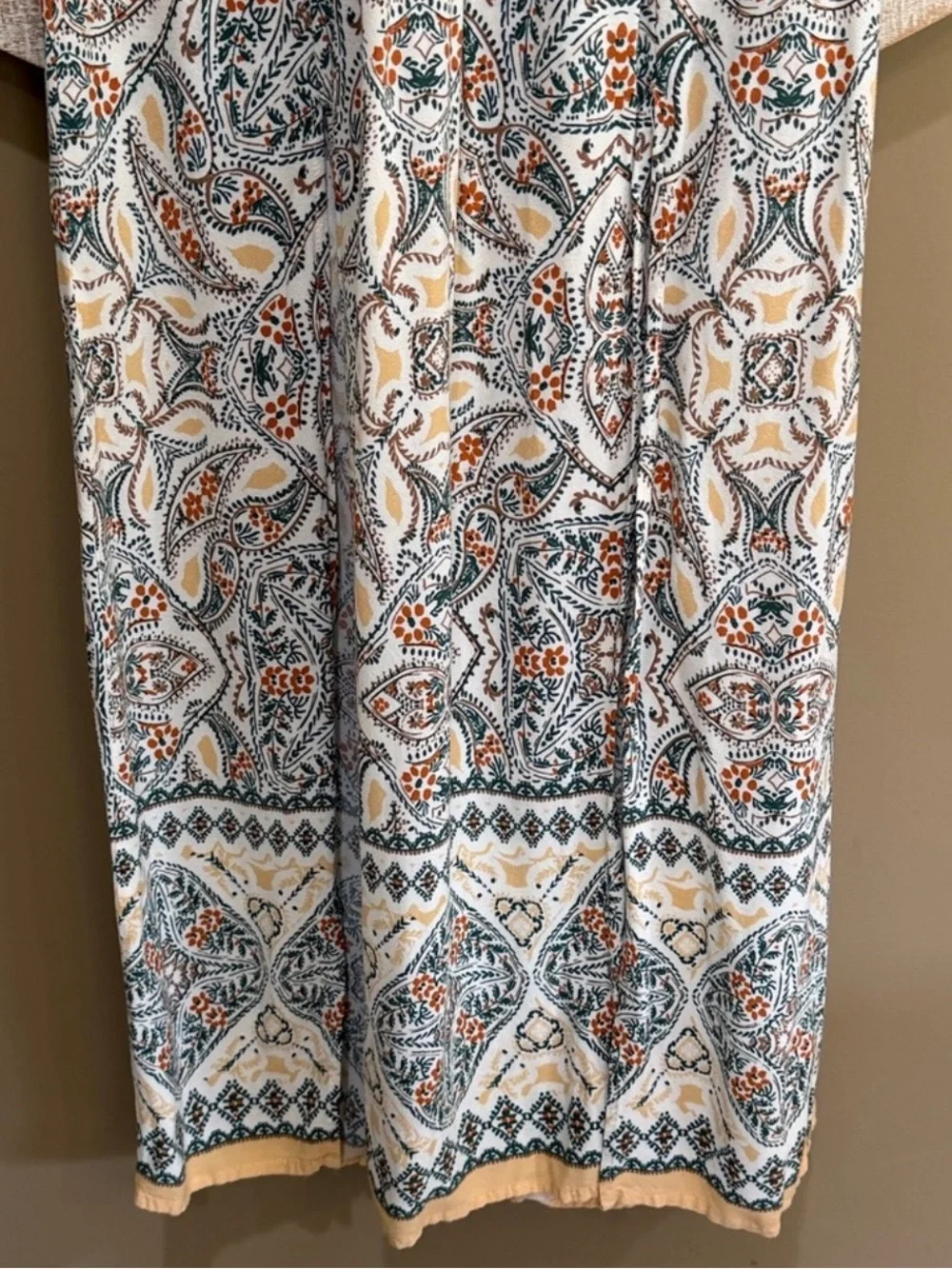 ILLA ILLA Yellow, Cream and Blue Paisley Boho Boutique Halter Tie Maxi Dress - Picture 5 of 8
